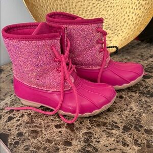 Sparkly Pink Duck Boots